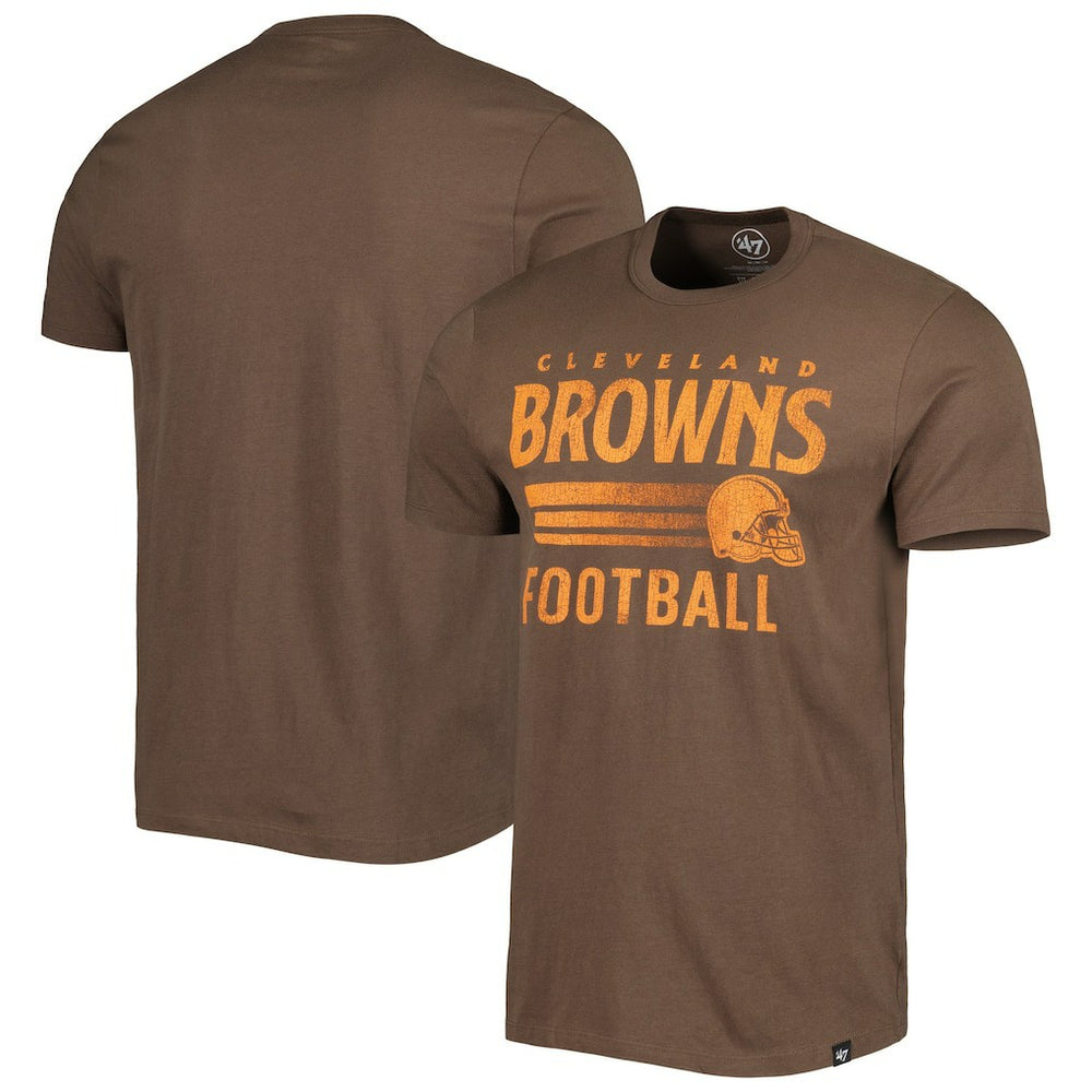 Cleveland Browns '47 Wordmark Rider Franklin T-Shirt - Brown - 47 brand