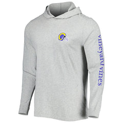 Los Angeles Rams Vineyard Vines Local Long Sleeve Hoodie T-Shirt - Heathered Gray - NFL