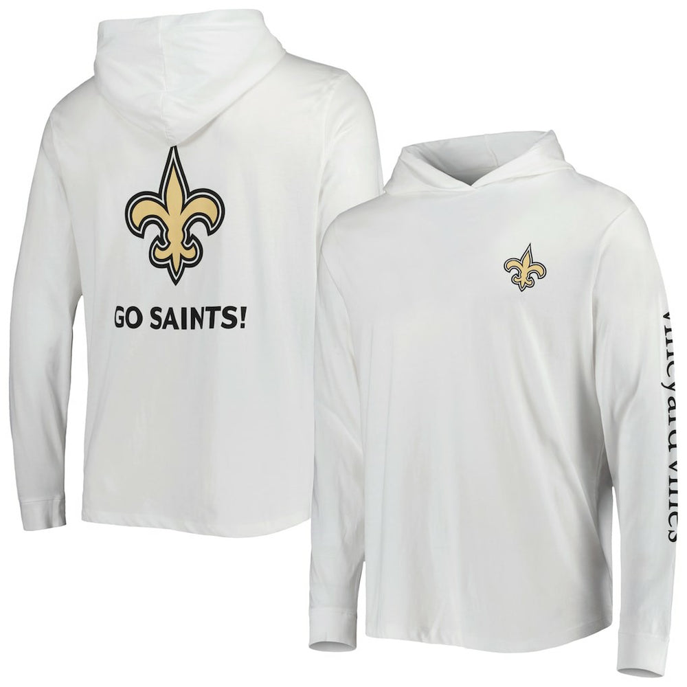 New Orleans Saints Vineyard Vines Local Long Sleeve Hoodie T-Shirt - White - NFL