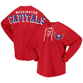 Washington Capitals Fanatics Women's Spirit Lace-Up V-Neck Long Sleeve Jersey T-Shirt - Red | Fanatics on sale