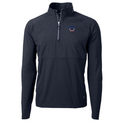 Indianapolis Colts Cutter & Buck Adapt Eco Knit Hybrid Recycled Quarter-Zip Pullover Top - Navy - NFL