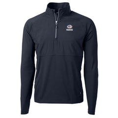Green Bay Packers Cutter & Buck Adapt Eco Knit Hybrid Recycled Quarter-Zip Pullover Top - Navy - NFL