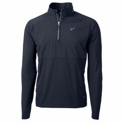 Houston Texans Cutter & Buck Adapt Eco Knit Hybrid Recycled Quarter-Zip Pullover Top - Navy - NFL