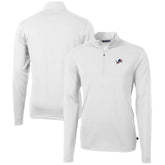 Detroit Lions Cutter & Buck Big & Tall Virtue Eco Pique Recycled Quarter-Zip Jacket - White - NFL