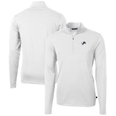 Detroit Lions Cutter & Buck Big & Tall Virtue Eco Pique Recycled Quarter-Zip Jacket - White - NFL