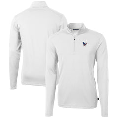 Houston Texans Cutter & Buck Big & Tall Virtue Eco Pique Recycled Quarter-Zip Jacket - White - NFL
