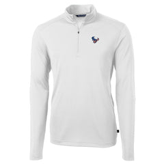 Houston Texans Cutter & Buck Big & Tall Virtue Eco Pique Recycled Quarter-Zip Jacket - White - NFL