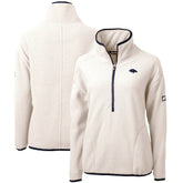 Baltimore Ravens Cutter & Buck Women's Americana Cascade Eco Sherpa Fleece Half-Zip Pullover Jacket - Cream - NFL