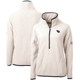 Tennessee Titans Cutter & Buck Women's Americana Cascade Eco Sherpa Fleece Half-Zip Pullover Jacket - Cream - NFL