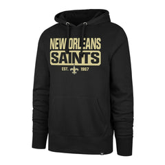 New Orleans Saints '47 Box Out Headline Pullover Hoodie - Black - 47 brand