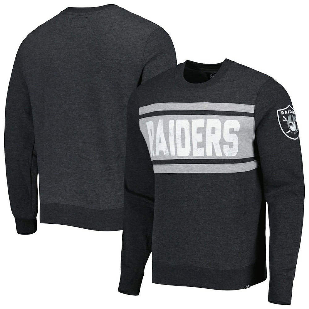 Las Vegas Raiders '47 Bypass Tribeca Pullover Sweatshirt - Heathered Black - 47 brand