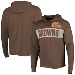 Cleveland Browns '47 Field Franklin Hooded Long Sleeve T-Shirt - Brown - 47 brand
