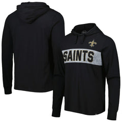 New Orleans Saints '47 Field Franklin Hooded Long Sleeve T-Shirt - Black - 47 brand