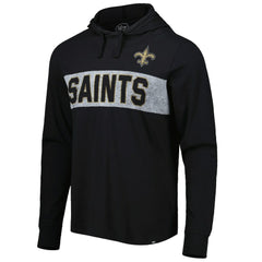 New Orleans Saints '47 Field Franklin Hooded Long Sleeve T-Shirt - Black - 47 brand
