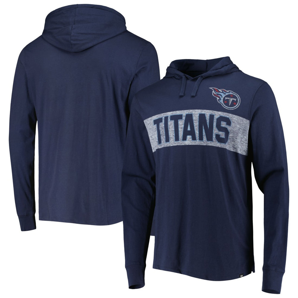 Tennessee Titans '47 Field Franklin Hooded Long Sleeve T-Shirt - Navy - 47 brand
