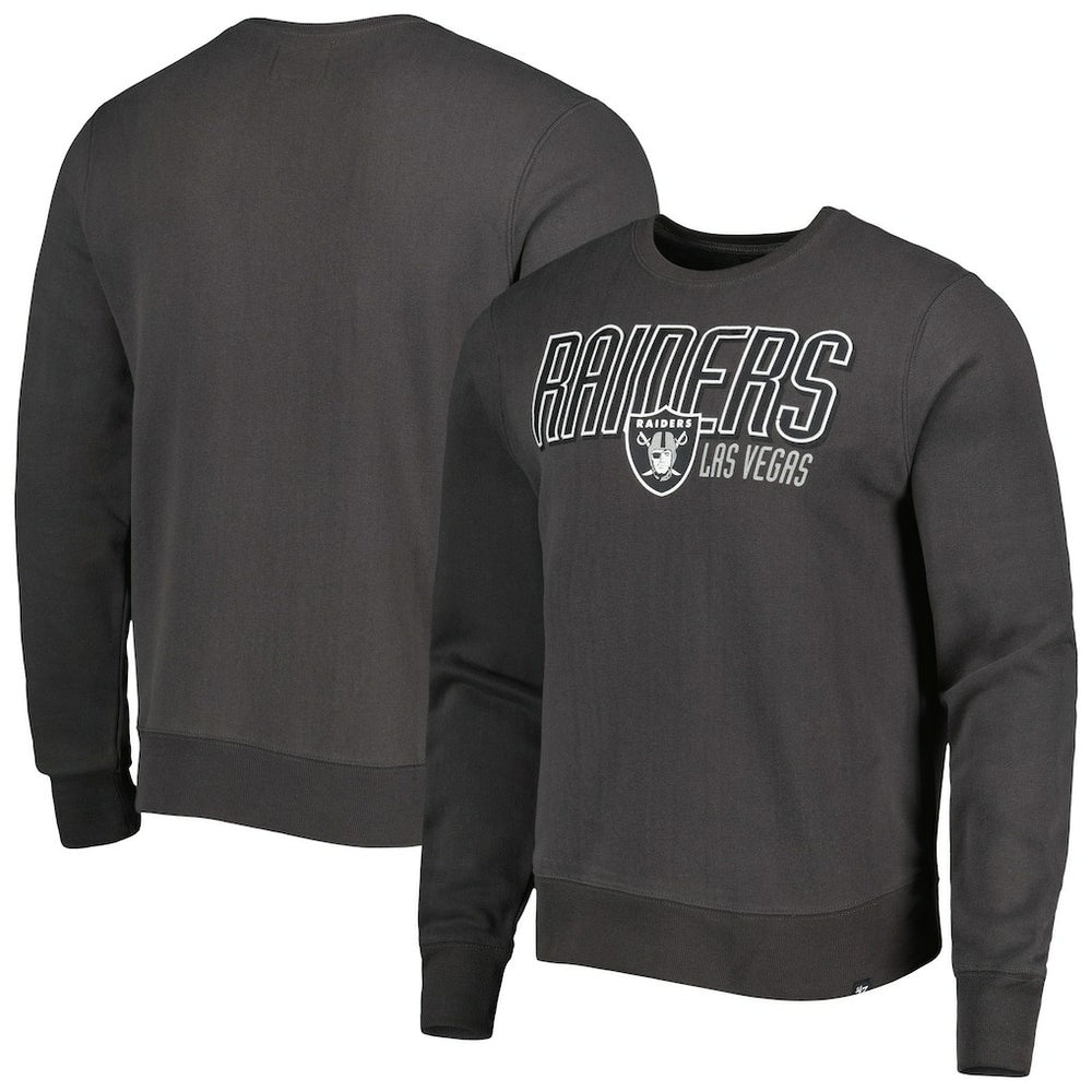 Las Vegas Raiders '47 Locked In Headline Pullover Sweatshirt - Charcoal - 47 brand