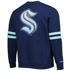 Seattle Kraken Mitchell & Ness Allover Logo Pullover Sweatshirt - Deep Sea Blue | NHL sale