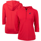 Arizona Cardinals Cutter & Buck Women's Virtue Eco Pique 3/4 Sleeve Half-Zip Pullover Hoodie - Red - NFL