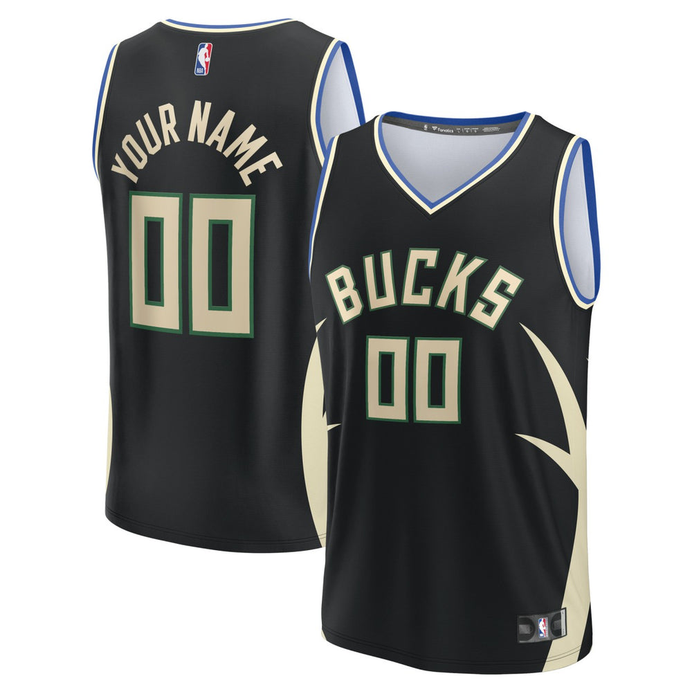 Fanatics Milwaukee Bucks Custom Fast Break Jersey Statement Edition Black