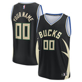 Fanatics Milwaukee Bucks Custom Fast Break Jersey Statement Edition Black