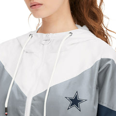 Dallas Cowboys Tommy Hilfiger Women's Staci Half-Zip Hoodie Windbreaker Jacket - White/Navy - NFL