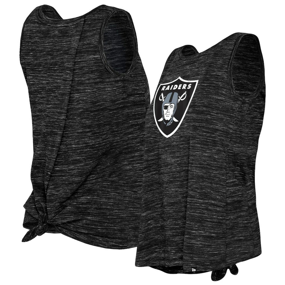 Las Vegas Raiders New Era Women's Space Dye Tie-Back Tank Top - Black - NFL