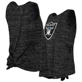Las Vegas Raiders New Era Women's Space Dye Tie-Back Tank Top - Black - NFL