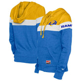 Los Angeles Rams New Era Women's Throwback Colorblock Full-Zip Hoodie - Royal/Gold - NFL
