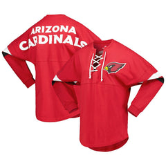 Arizona Cardinals Women's Spirit Jersey Lace-Up V-Neck Long Sleeve T-Shirt - Cardinal - Fanatics