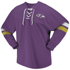 Baltimore Ravens Women's Spirit Jersey Lace-Up V-Neck Long Sleeve T-Shirt - Purple - Fanatics