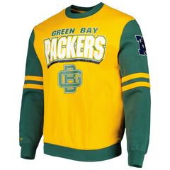 Green Bay Packers All Over 2.0 Pullover Sweatshirt - Gold - Mitchell & Ness