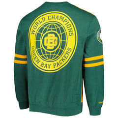 Green Bay Packers All Over 2.0 Pullover Sweatshirt - Gold - Mitchell & Ness