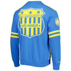 Los Angeles Chargers All Over 2.0 Pullover Sweatshirt - Gold - Mitchell & Ness