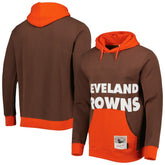 Cleveland Browns Big Face 5.0 Pullover Hoodie - Brown - Mitchell & Ness