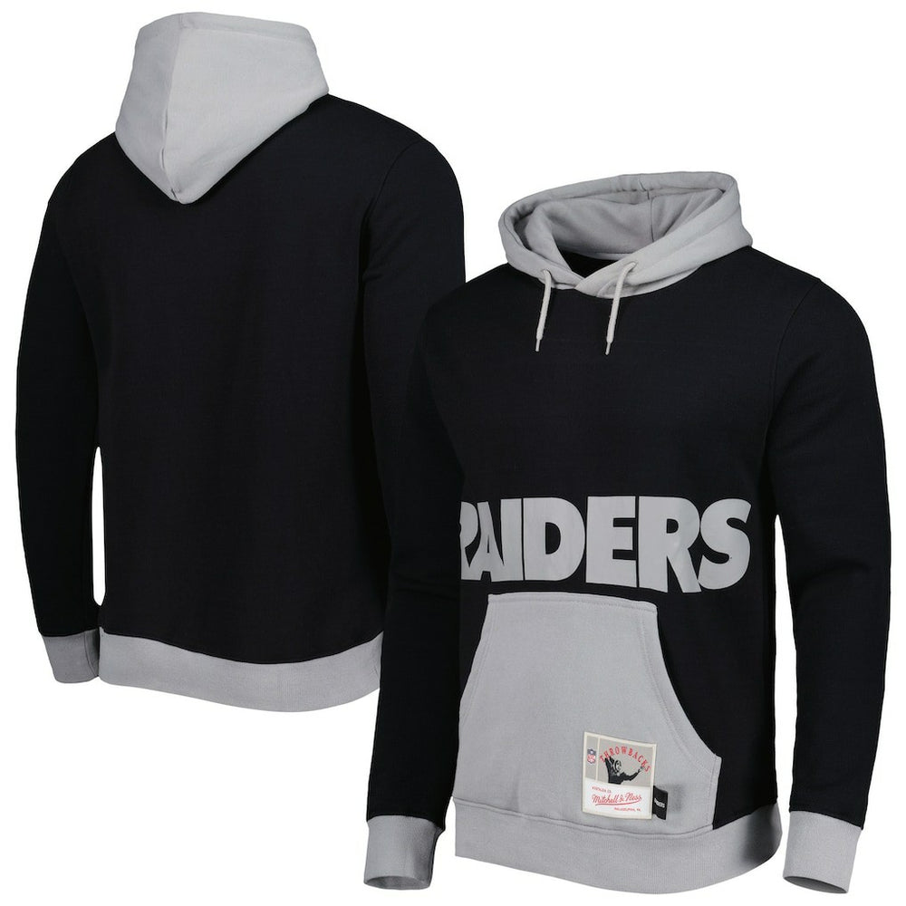Las Vegas Raiders Big Face 5.0 Pullover Hoodie - Black - Mitchell & Ness