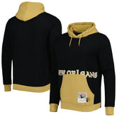 New Orleans Saints Big Face 5.0 Pullover Hoodie - Black - Mitchell & Ness