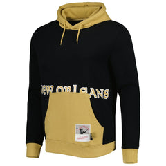 New Orleans Saints Big Face 5.0 Pullover Hoodie - Black - Mitchell & Ness