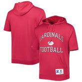 Arizona Cardinals Washed Short Sleeve Pullover Hoodie - Cardinal - Mitchell & Ness