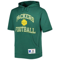 Green Bay Packers Washed Short Sleeve Pullover Hoodie - Green - Mitchell & Ness
