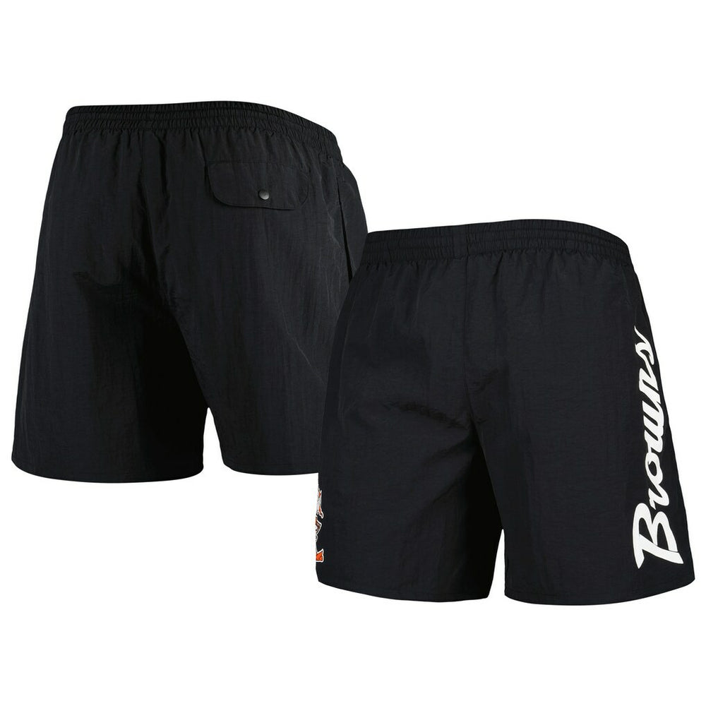 Cleveland Browns Team Essentials Nylon Shorts - Black - Mitchell & Ness
