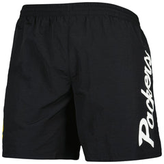 Green Bay Packers Team Essentials Nylon Shorts - Black - Mitchell & Ness