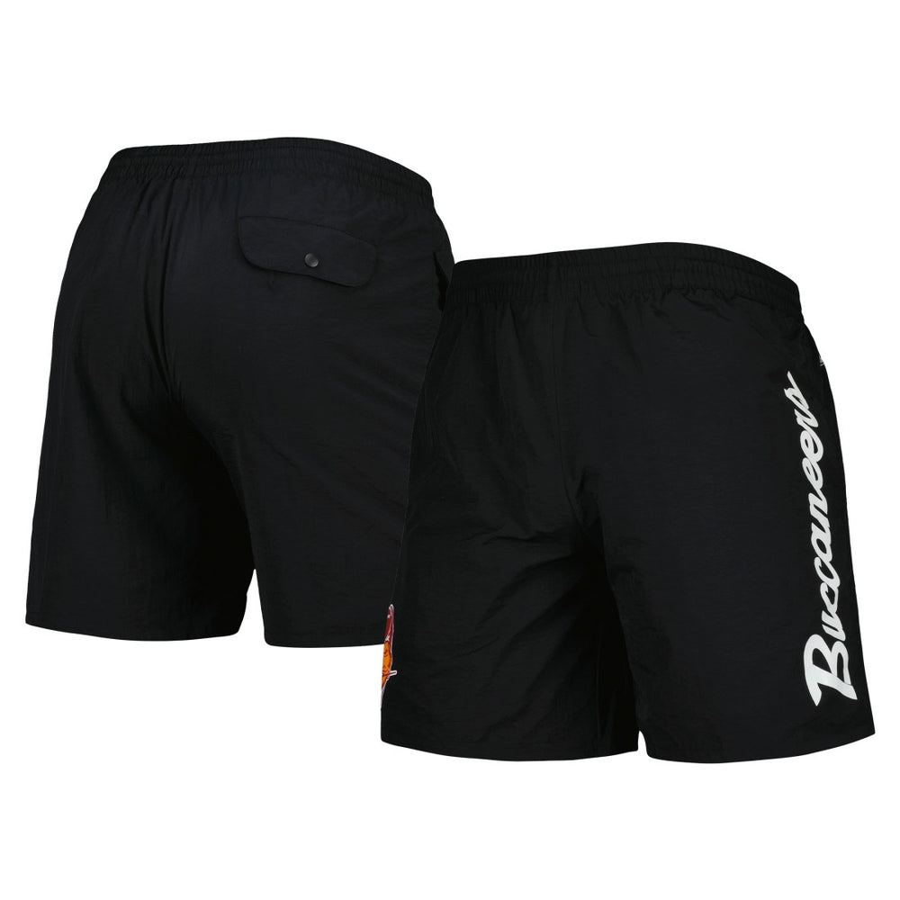 Tampa Bay Buccaneers Team Essentials Nylon Shorts - Black - Mitchell & Ness