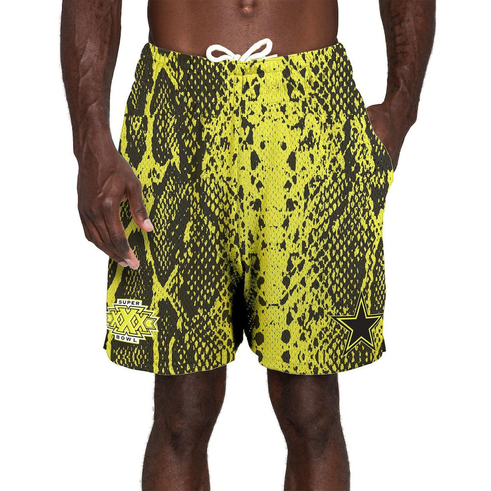 Dallas Cowboys New Era Super Bowl XXX Summer Pop Shorts - Yellow - NFL