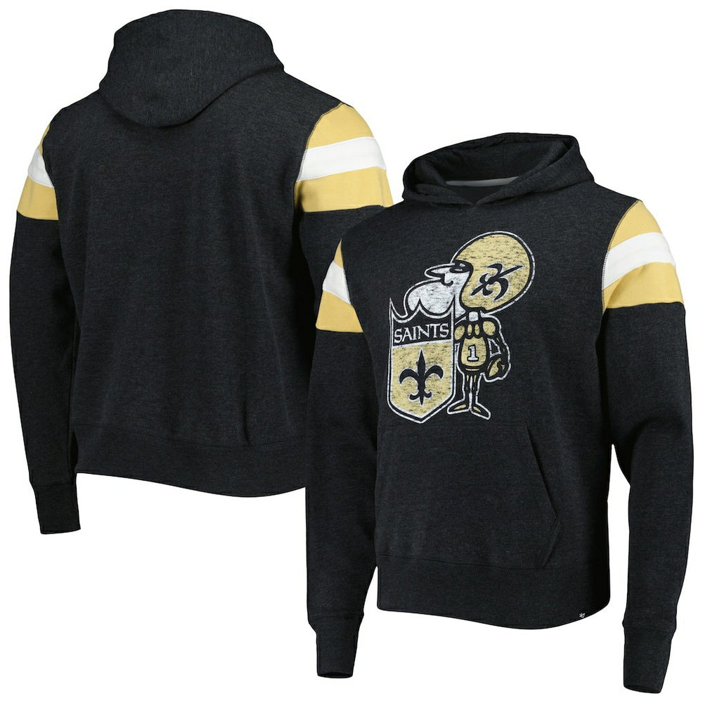 New Orleans Saints '47 Legacy Premier Nico Pullover Hoodie - Black - 47 brand