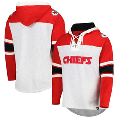 Kansas City Chiefs '47 Gridiron Lace-Up Pullover Hoodie - Heather Gray - 47 brand