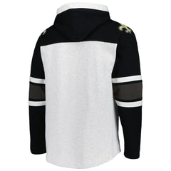 New Orleans Saints '47 Gridiron Lace-Up Pullover Hoodie - Heather Gray - 47 brand