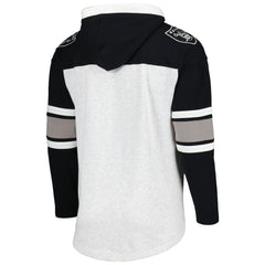 Las Vegas Raiders '47 Gridiron Lace-Up Pullover Hoodie - Heather Gray - 47 brand