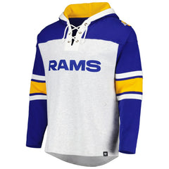 Los Angeles Rams '47 Gridiron Lace-Up Pullover Hoodie - Heather Gray - 47 brand