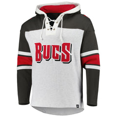 Tampa Bay Buccaneers '47 Gridiron Lace-Up Pullover Hoodie - Heather Gray - 47 brand