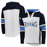 Tennessee Titans '47 Gridiron Lace-Up Pullover Hoodie - Heather Gray - 47 brand